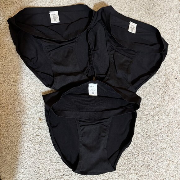 Vintage Nicole Miller "nicki" hi-cut black Briefs size M/6 NWOT - Picture 2 of 3
